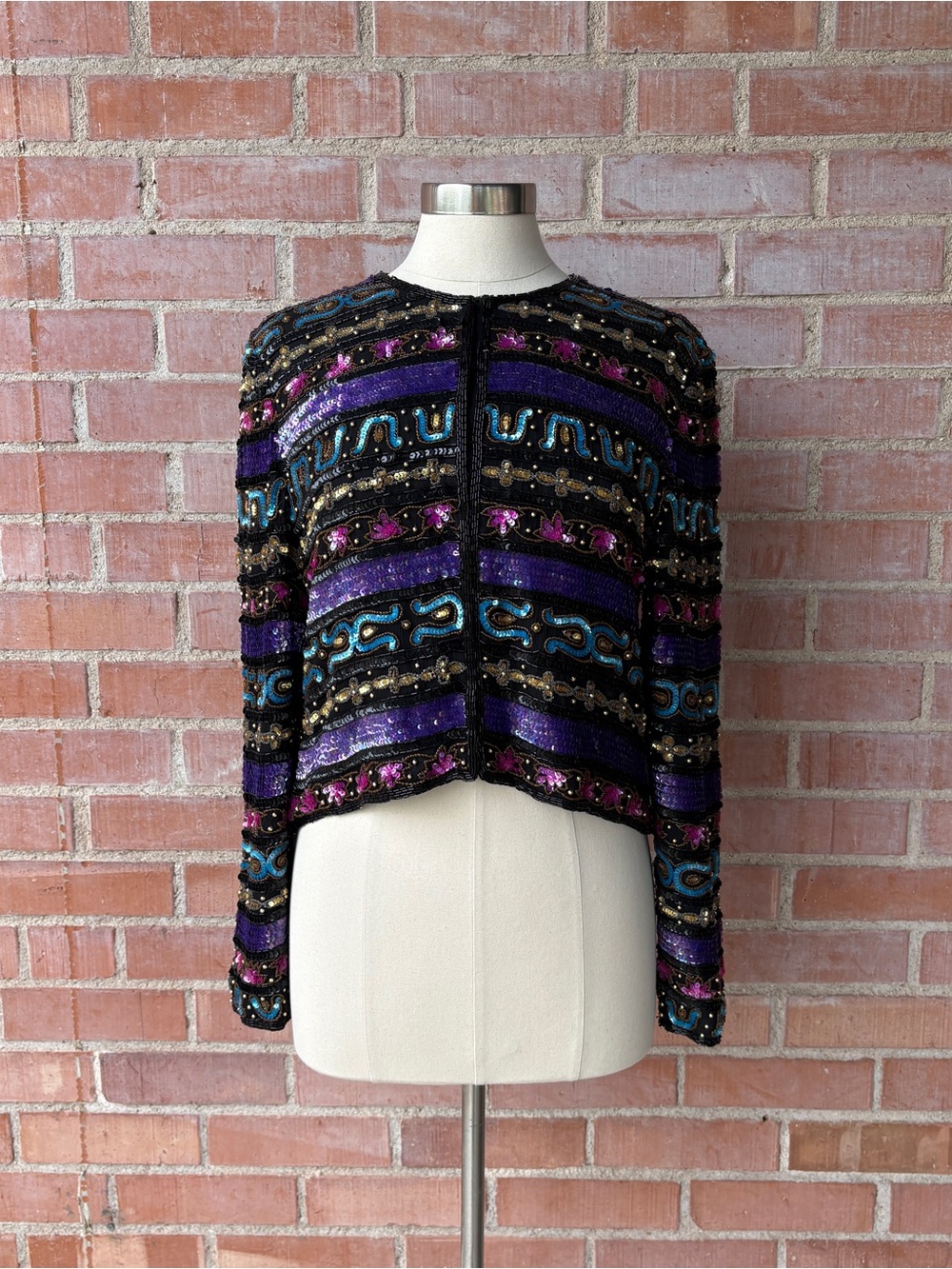 Tait‎ Mate Beaded Sequin Jacket Women's 12 Colorful Holiday Glam Sparkly